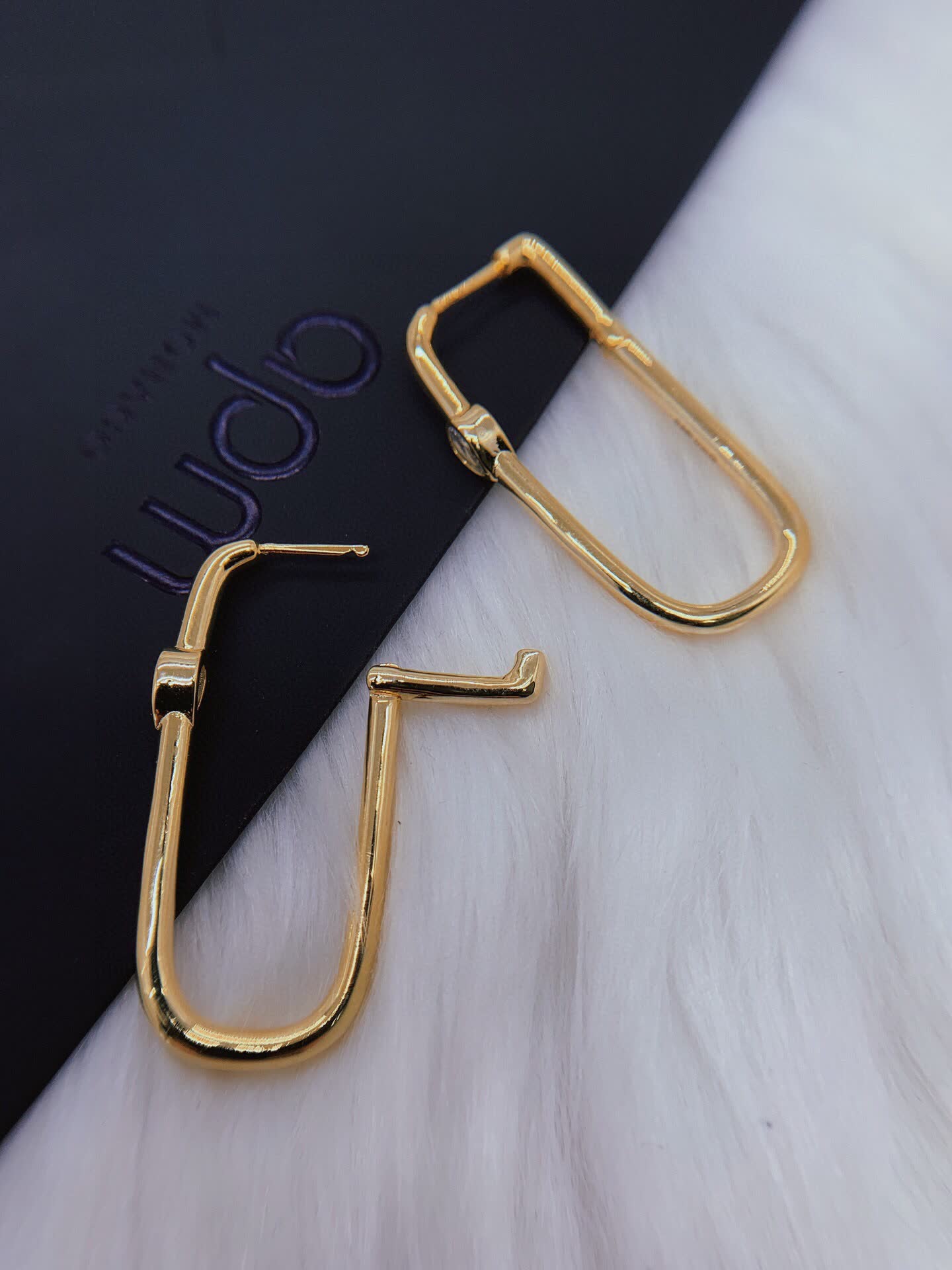 APM Monaco Gold Hoop Earrings with Diamond